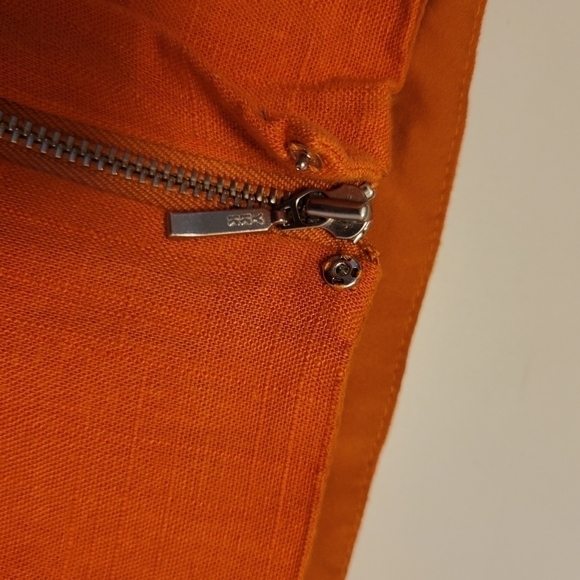 NICHOLAS Orange Cropped Shirred Gauze Top - Picture 10 of 10